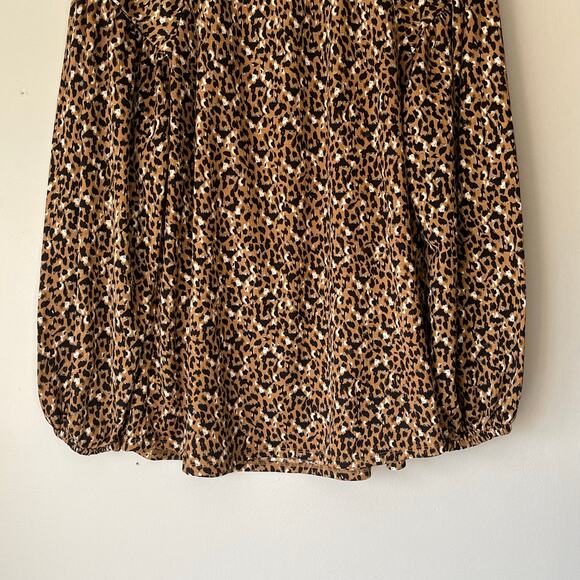 NWT! Ava & Viv Leopard Print Long Sleeve Blouse Size X (14W) - Picture 9 of 12